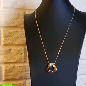 Heart pendant goldtone necklace, VTG